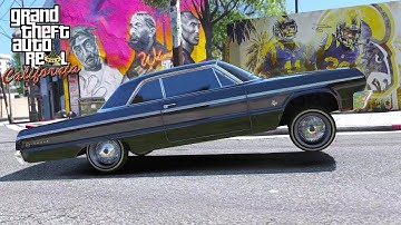 GTA 5 - REAL LA STREET LIFE - GRAPE 64 IMPALA ON VOGUES AND DAYTONS - LA REVO #12