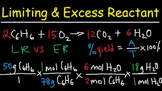 Stoichiometry - Limiting & Excess Reactant, Theoretical & Percent Yield - Chemistry