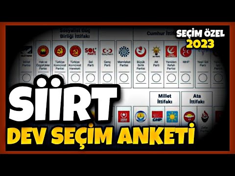 SİİRT DEV SEÇİM ANKETİ | 14 Mayıs 2023 Siirt Milletvekili Seçim Anketi