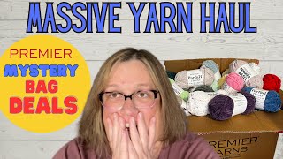 Massive Yarn Haul with ✨MYSTERY Bag Deals from Premier Yarn Yarn Yarns ✨ Parfait Chunky, Bernat