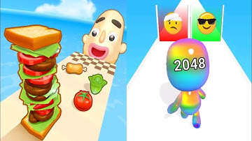 Sandwich Runner VS Man Runner 2048 - Gameplay Walkthrough All Levels (Android, iOS) Part 2