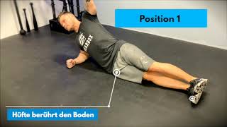Side Plank + Hip Lift (seitlicher Armstütz, Core)