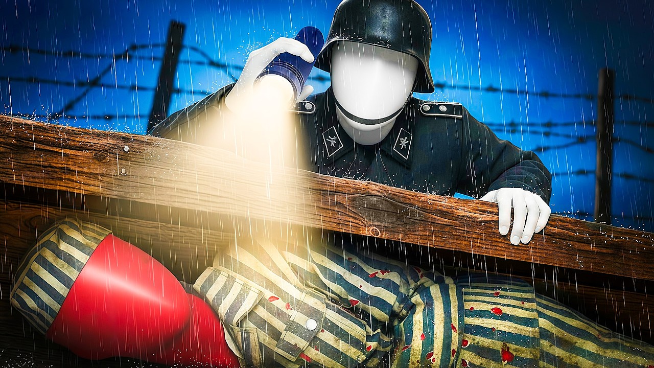 Человек, сбежавший из Освенцима, спрятавшись в куче дров.