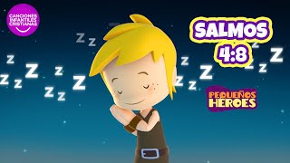 SALMOS 4:8 💤 💭- BIBLIA PARA NIÑOS - Memoriza la Biblia con Pequeños Héroes para niños