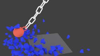 Blender Wrecking Ball Physics Impact while Concrete Explodes