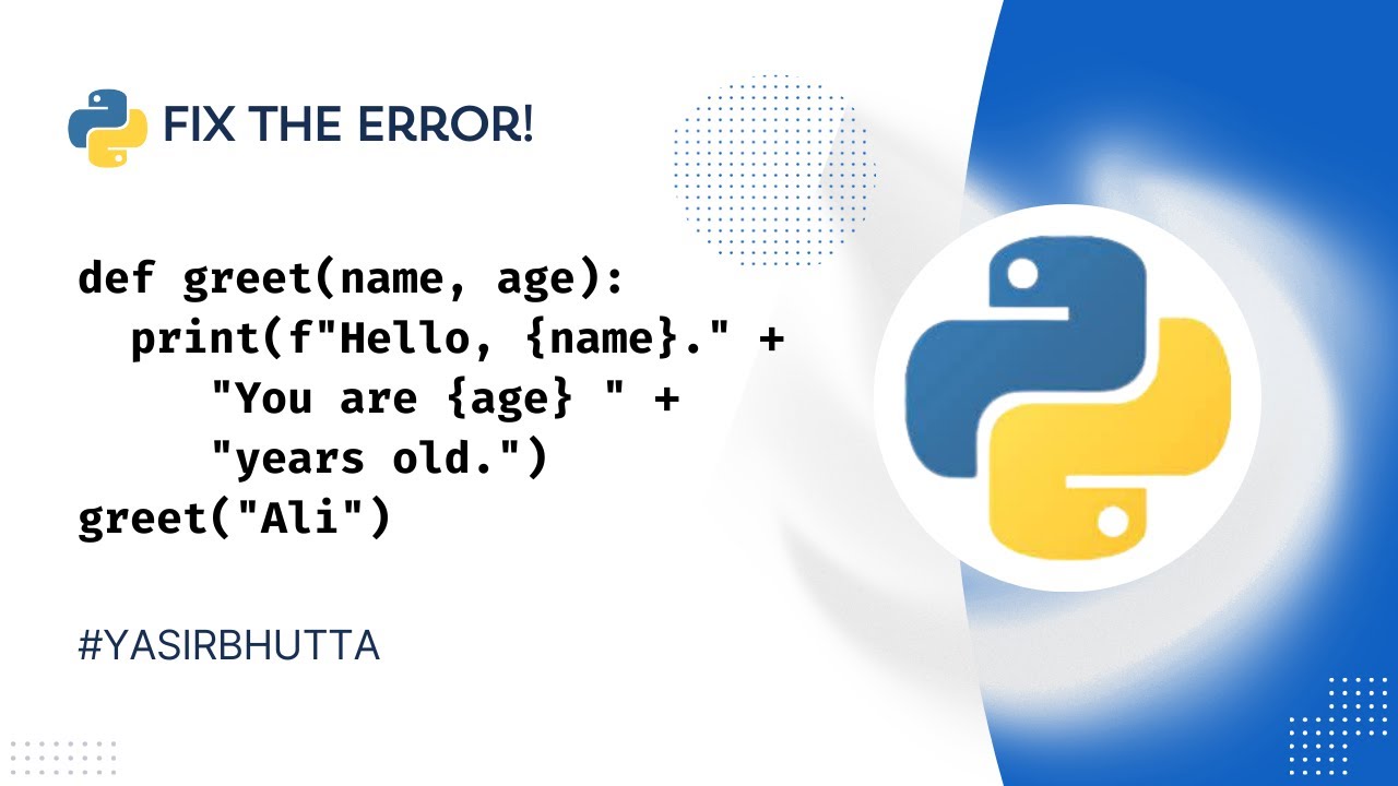 Python Function Quiz #74 Fix the TypeError in Arguments: A Coding ...