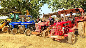 JCB 3dx Loading Mud in Mahindra Tractor | Powertrac 434 | Tractor Video #jcb #tractordriving