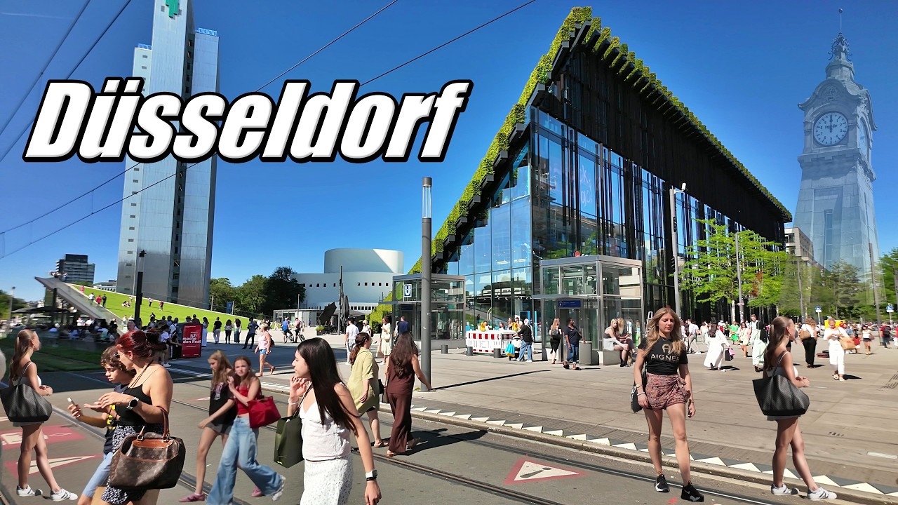 Исследуем удивительный город Дюссельдорф, Германия [ 4K HDR ПОЛНЫЙ ТУР ]