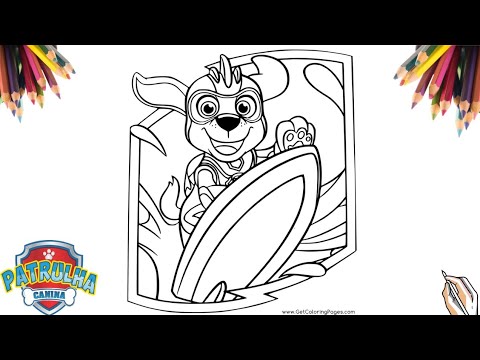 DESENHO DA PATRULHA CANINA CHASE PAW PATROL COLORIR ONLINE CLASSES CARTOON  Nick Jr cor para criança 