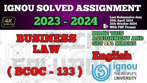 BCOC-133 SOLVED ASSIGNMENT 2023-24 IN ENGLISH BCOC-133 SOLVED ASSIGNMENT