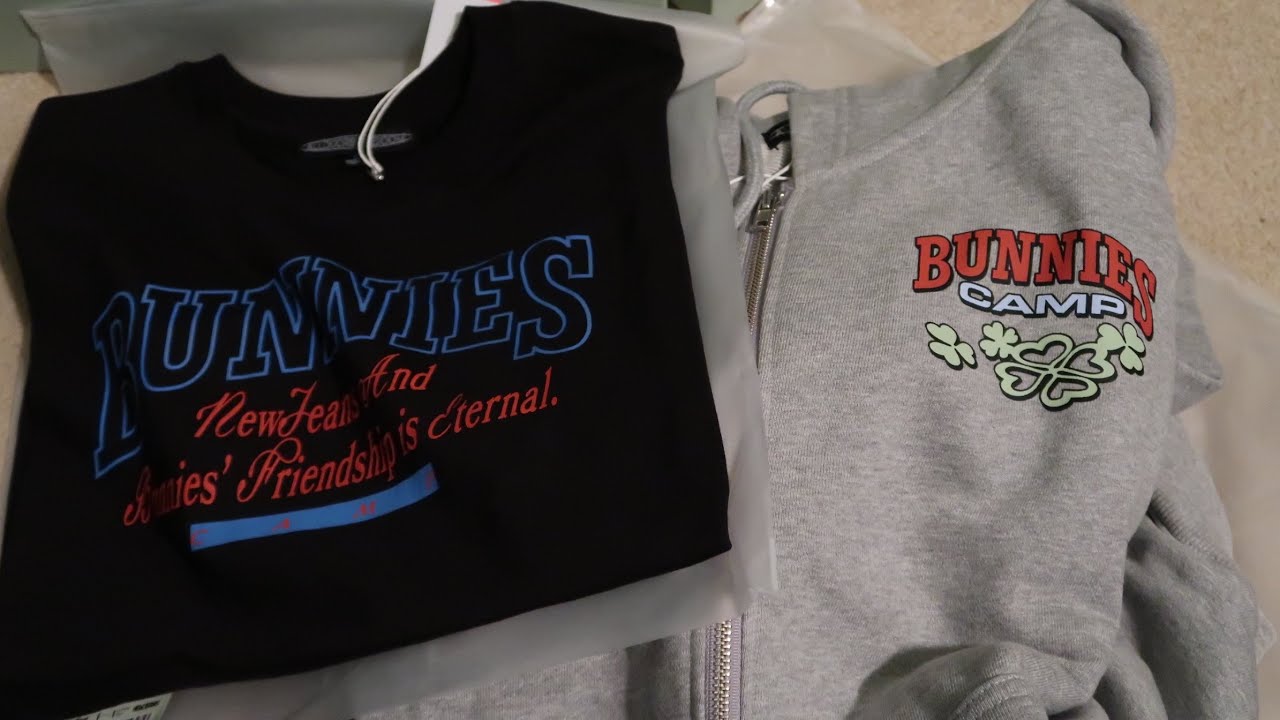 NEWJEANS BUNNIE CAMP MERCH SET-UP HOODIE + TEE UNBOXING/REVIEW