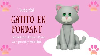 Cómo Hacer un Gato en Fondant, Fácil y Rápido// Easy Fondant Cat Caketopper