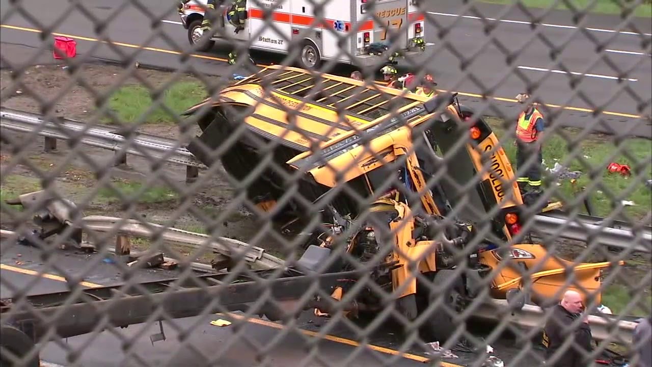Life-threatening injuries after school bus collides with dump truck in ...