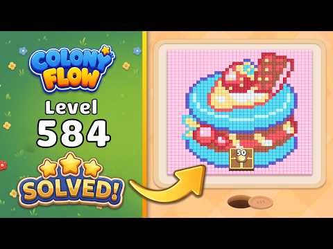 【Colony Flow!】レベル584攻略｜連結キューブの解体手順と手詰まりを防ぐルート確保