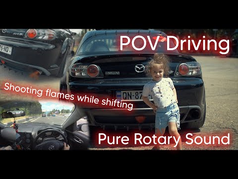 როგორი ხმა აქვს ჩვენს RX8_ს და ცოტა ცეცხლი Pov Driving | Pure rotary sound on new exhaust | RX8GUY