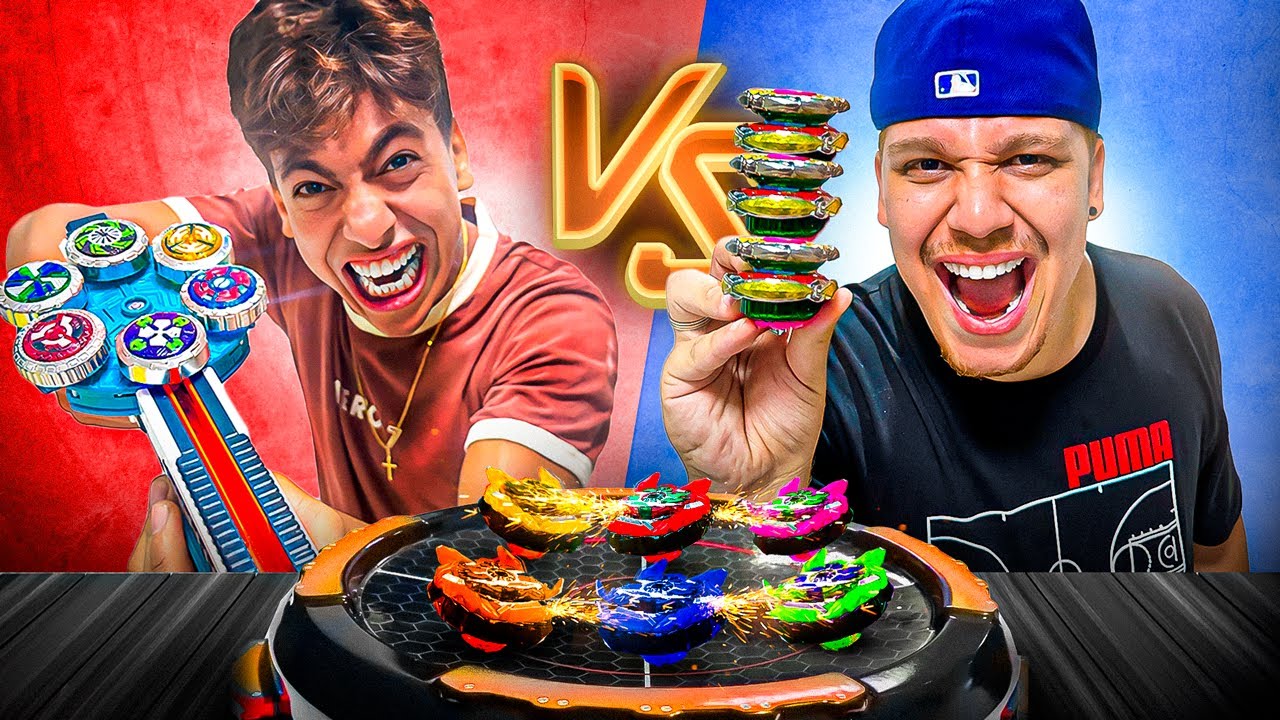 BEYBLADE QUE MULTIPLICA 6 VEZES VS BEYBLADE DUPLA!