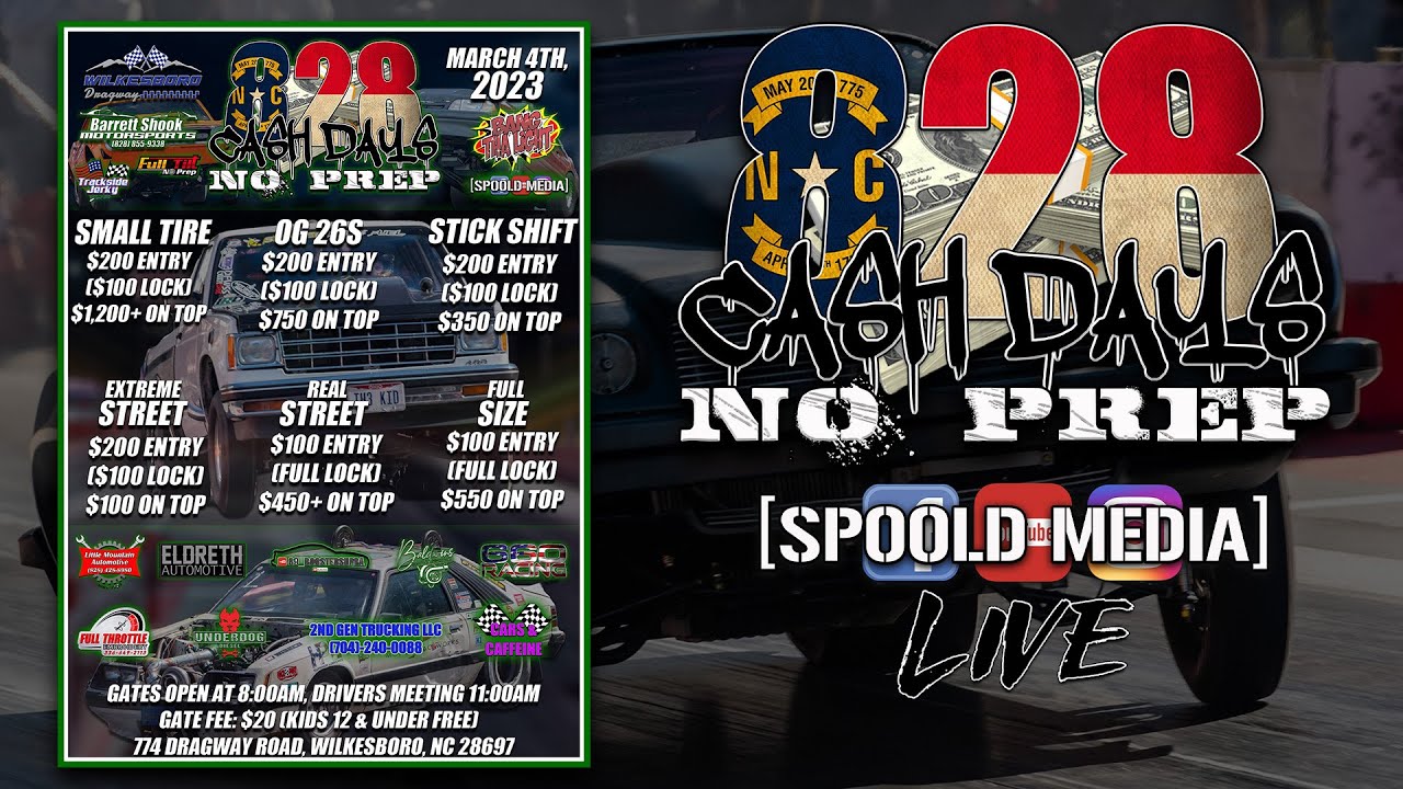 828 CASH DAYS NO PREP LIVE FROM WILKESBORO!!!!! YouTube