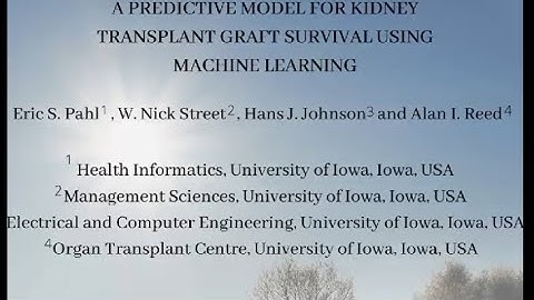 A PREDICTIVE MODEL FOR KIDNEY TRANSPLANT GRAFT SURVIVAL USING MACHINE LEARNING