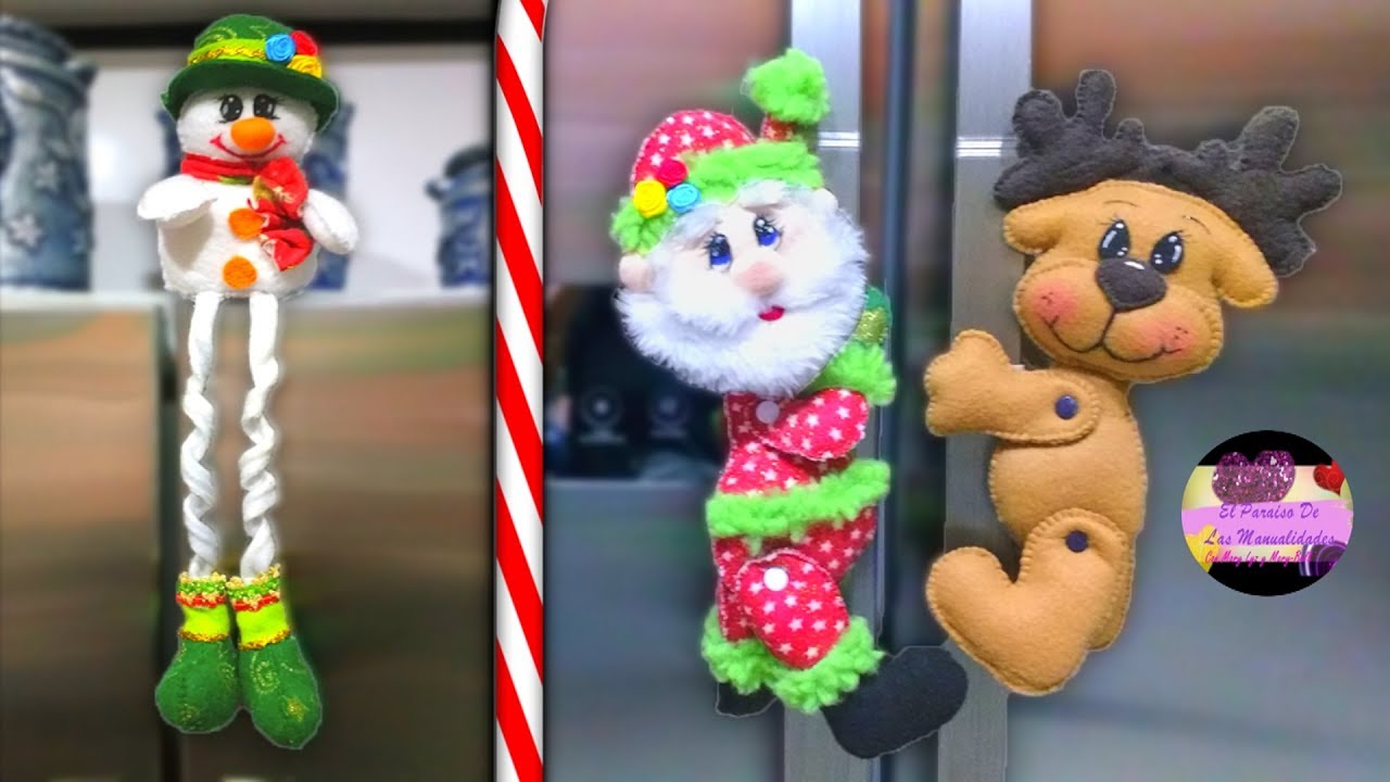 Apliques o agarraderas navideñas para la nevera paso a paso (Moldes Gratis) | Galería de Creatividad