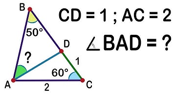 What is the measure of angle BAD in the triangle? Geometry Challenge. Math Olympiad Geometry problem