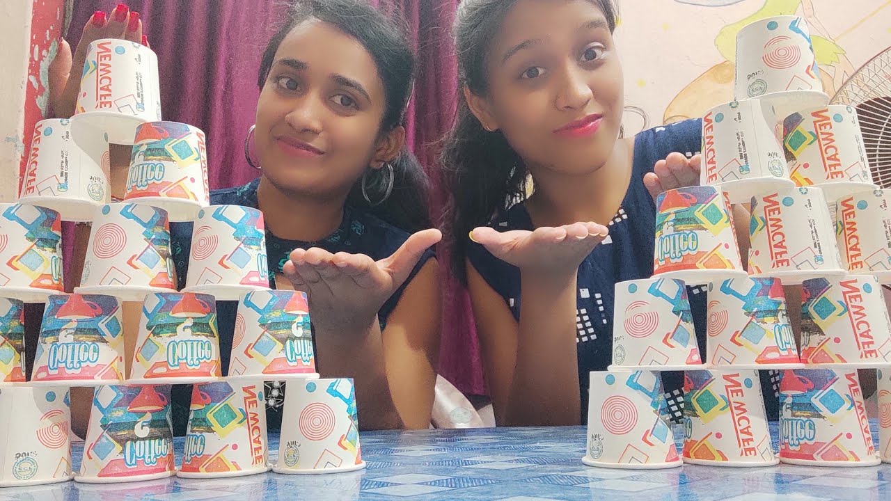 Cup Pyramid challenge with lots of fun ||glass pyramid ...