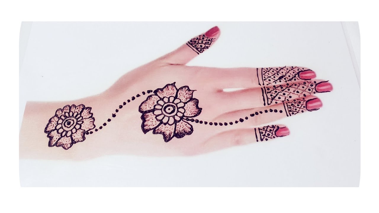 [4k]beautiful mehndi design || simple mehandi design /new design by ...