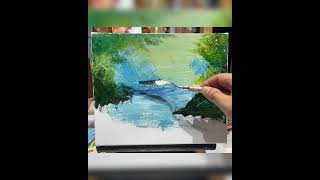 easy  nature drawing painting | acrylic painting  | nature  drawing #shorts