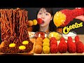 ASMR MUKBANG| 직접 만든 치토스 양념치킨 먹방 & 짜짜로니 & 레시피 & 파김치도 BLACK BEAN NOODLES AND FRIED CHICKEN EATING