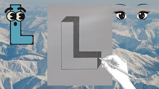 Dessin en 3D | lettre L en 3D tutoriel version longue |3D letter drawing L