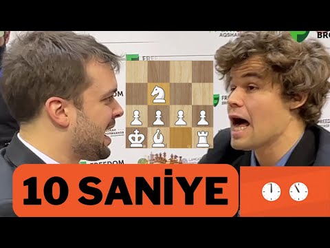 Magnus Carlsen'in Rakibi GEÇ KALIYOR ve 10 SANİYE Kala MAÇA Başlıyor