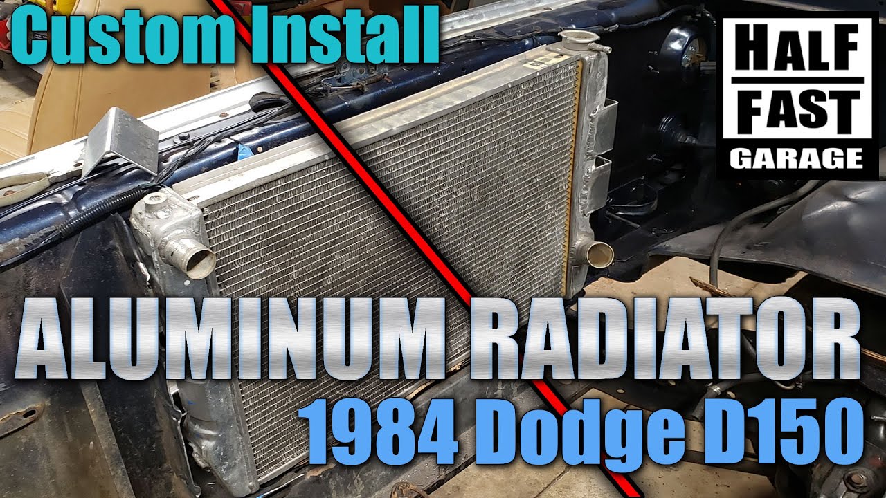 1984 Dodge D150 Custom Aluminum Radiator Install - The factory mounts ...