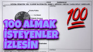 11.Sınıf Matematik 1.Dönem 1.Yazılı