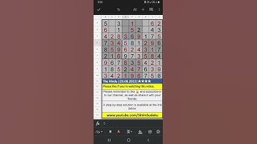 #Shorts The Hindu Newspaper Sudoku 4 Star Solution | 29.08.2022 | Difficulty Level ★★★★
