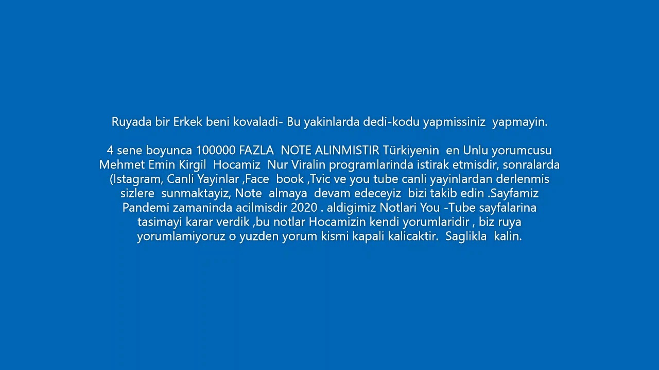 Ruyada bir Erkek beni kovaladi. - YouTube