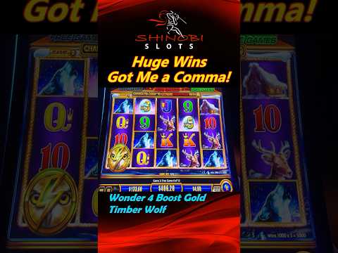 Huge Wins Got Me a Comma in Wonder 4 Boost Gold: Timber Wolf! #shinobislots #shorts #shortfeed