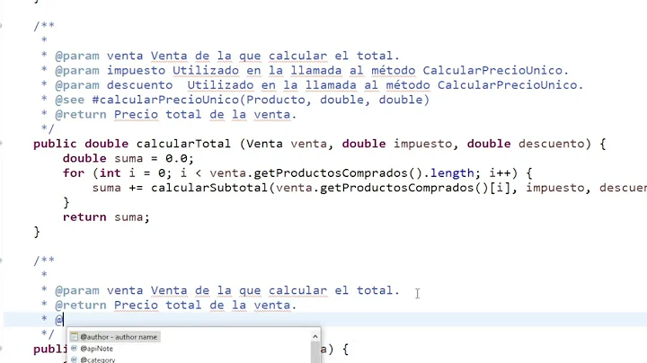 Minitutorial de Javadoc