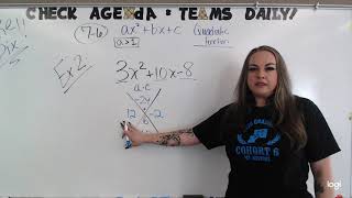 Algebra 1 7-6 Factor when a greater than 1 Example 2