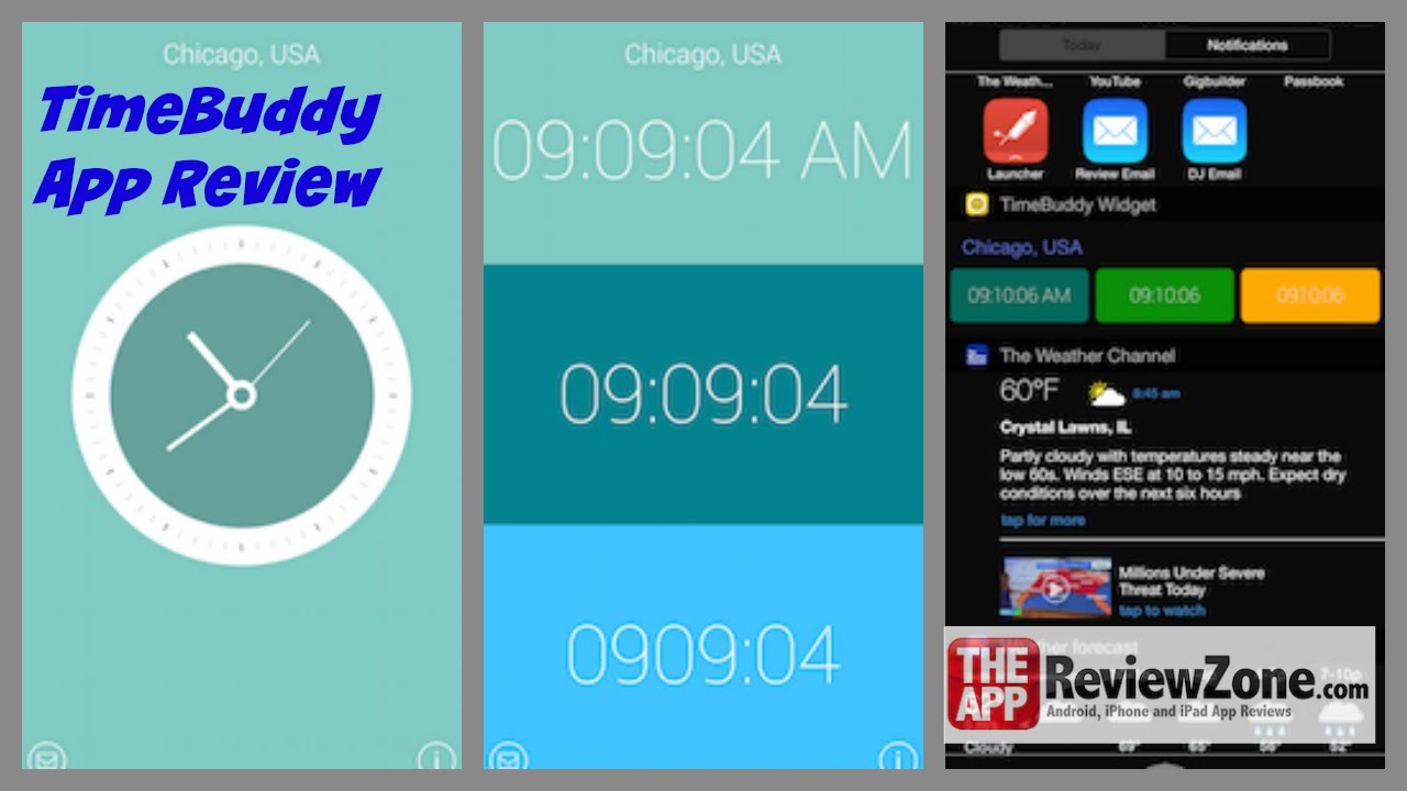 Digital Clock App TimeBuddy Video App Review YouTube