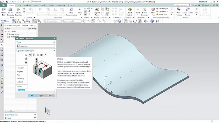 Drill Normal to Surface at Points in NX CAM