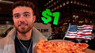 ESTA é a famosa PIZZA que custa APENAS 1$ nos EUA 🇺🇸