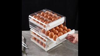 32 Grid Stackable Refrigerator Egg storage Tray Holder Organizer Bins  Frigerator Storage Box