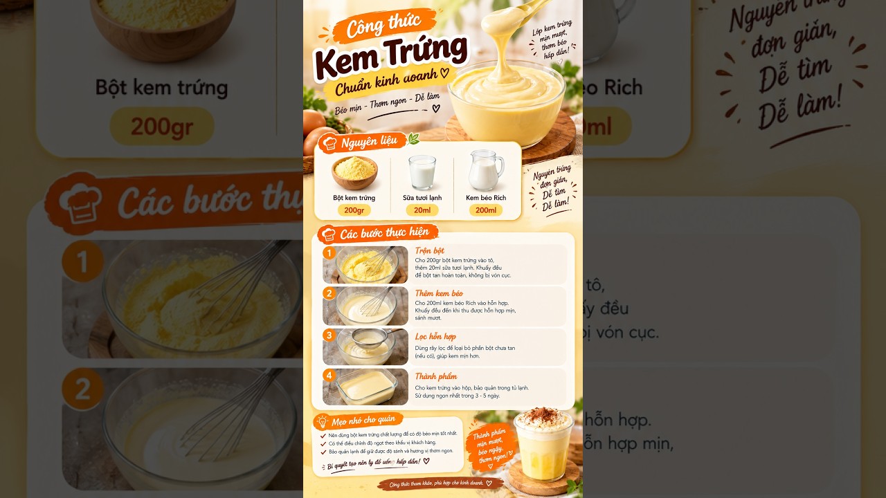 Công thức làm kem trứng chuẩn kinh doanh - Béo mịn, thơm ngon, dễ làm Video thumbnail