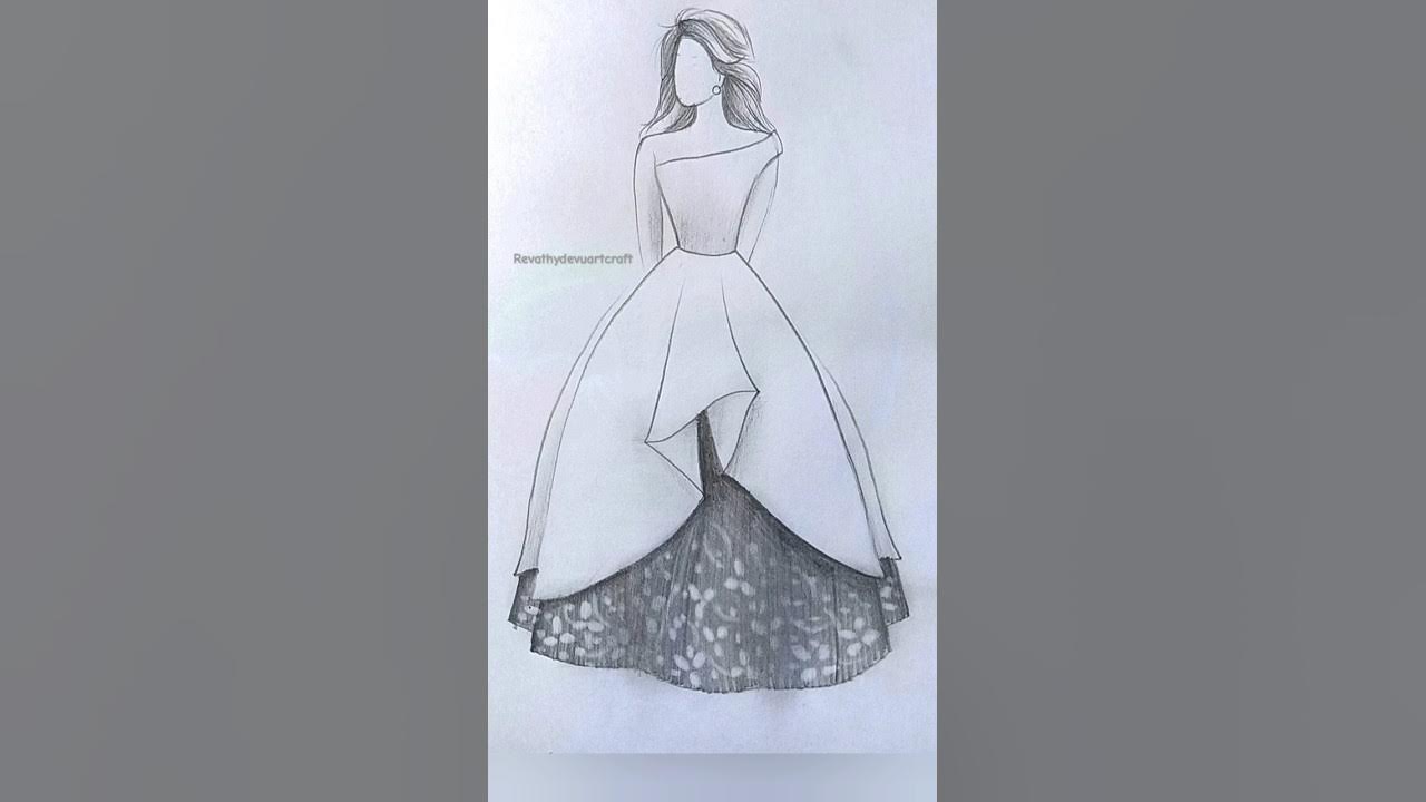 Simple Dresses drawings step by step / Fashion illustration drawing /  Fashion design Illustration 