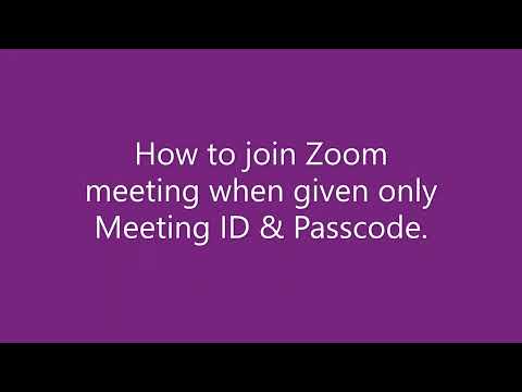 How to join Zoom meeting when given only Meeting ID & Passcode