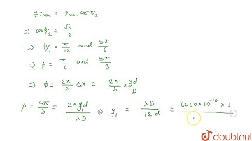 In a YDSE experiment, d = 1mm, `lambda`= 6000 and D= 1m. The minimum distance between two points...