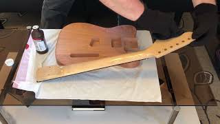 Birchwood Casey Tru-Oil for Guitar and fine wood. 1st Application. Best Price Link In Description