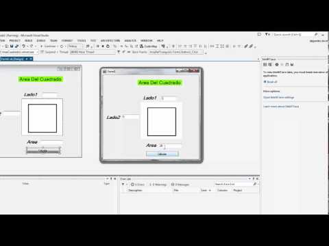 Area Del cuadrado en visual Basic y visual C#
