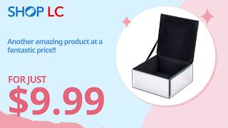 Livmore Square Glass Jewelry Box Blue Purple Crystal Floral Top