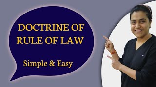 Doctrine of Rule of Law in Administrative Law | Rule of Law in Political Science | Hindi