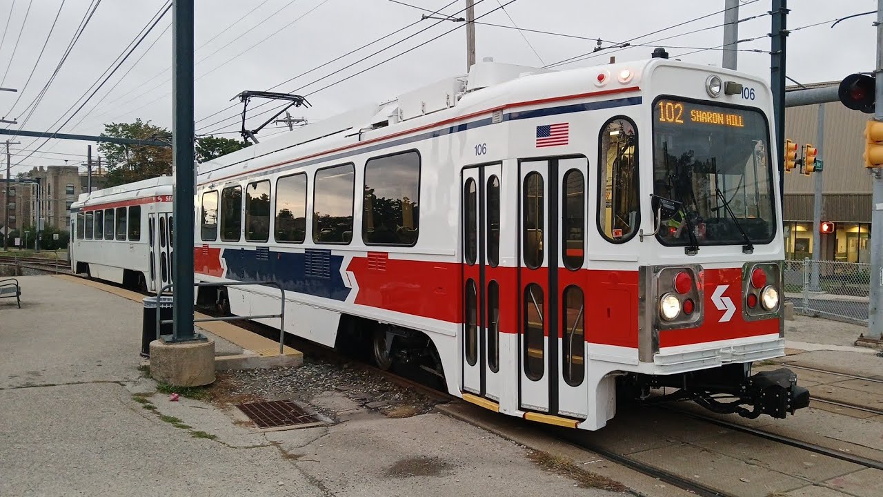 SEPTA's 1980 Kawasaki LRV Double End (Suburban) car #106 (Retro